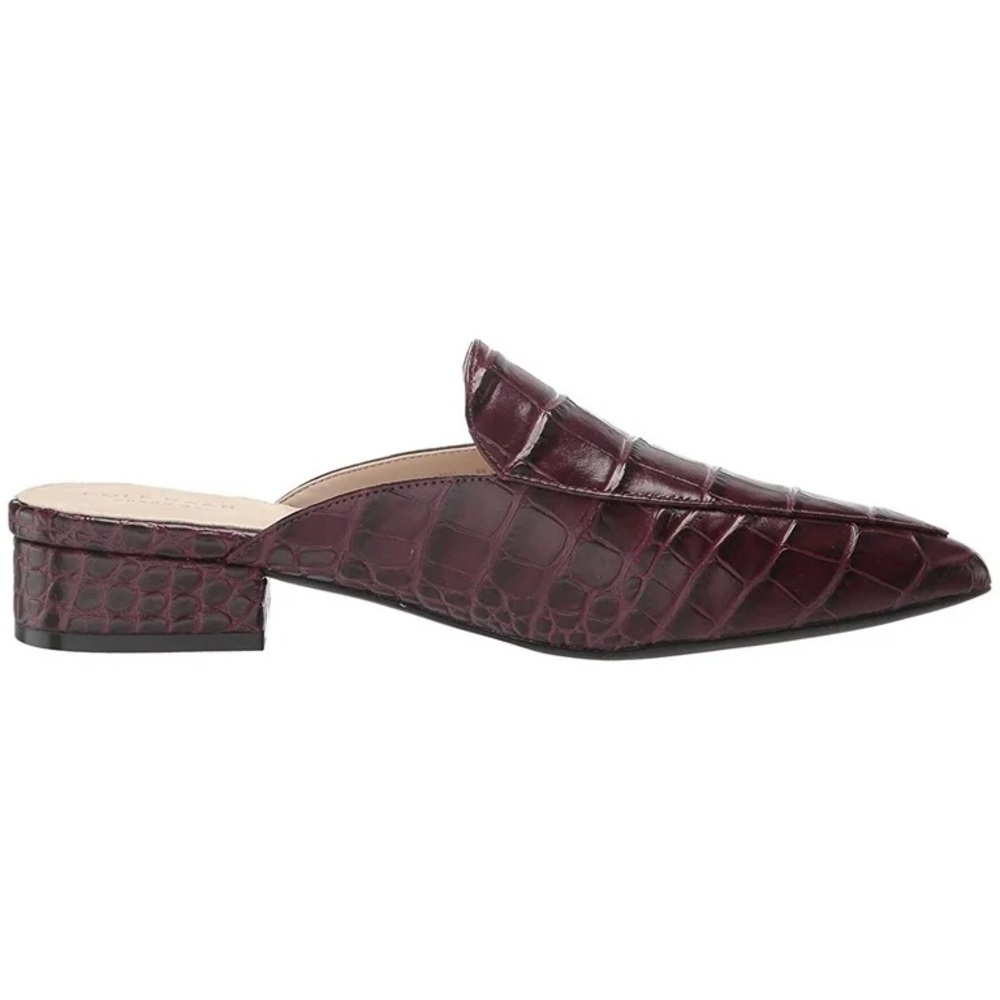 Cole Haan Piper Mule (Wine Color) Croc Print Leather
